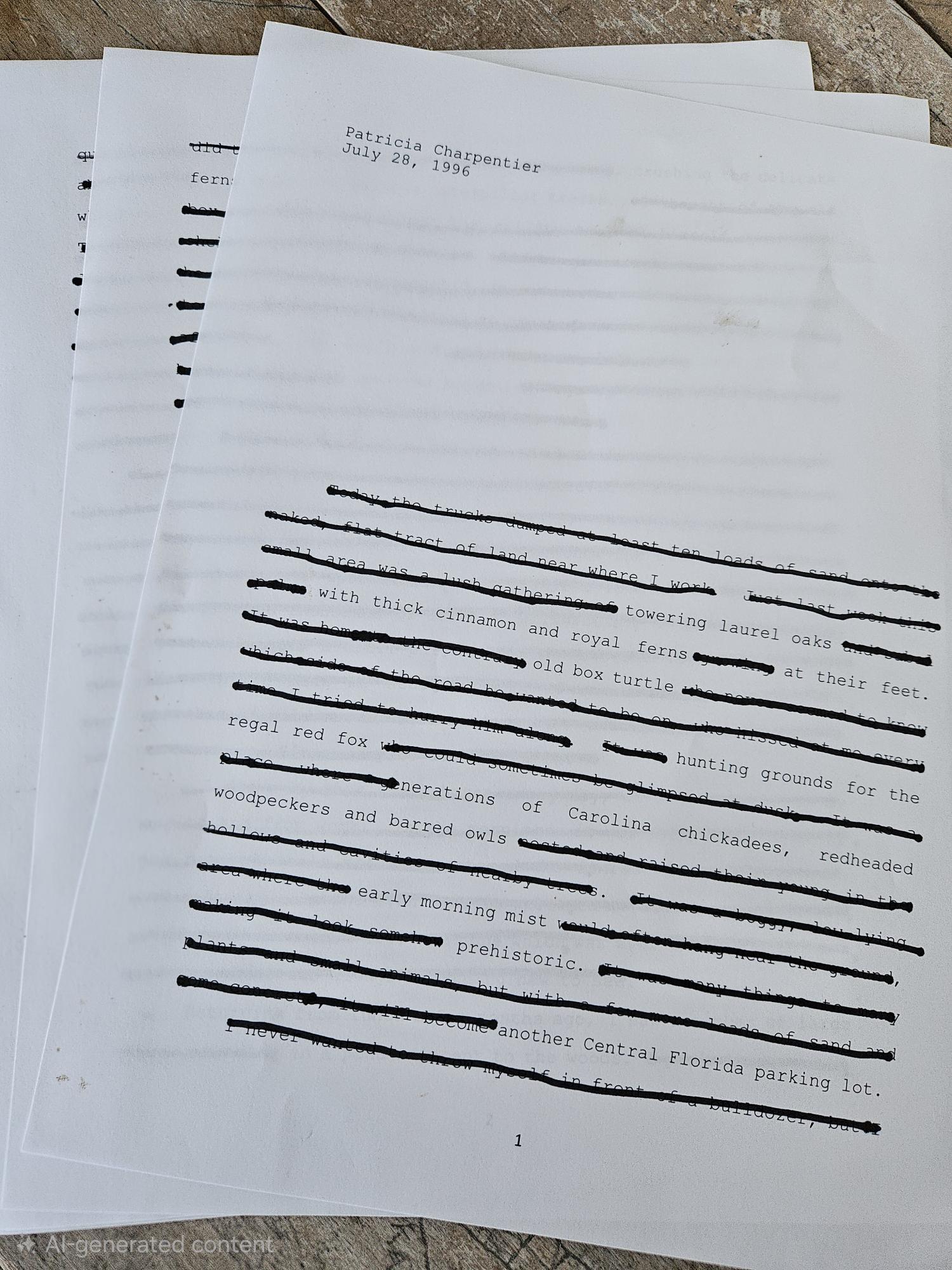 Erasure Poem Text